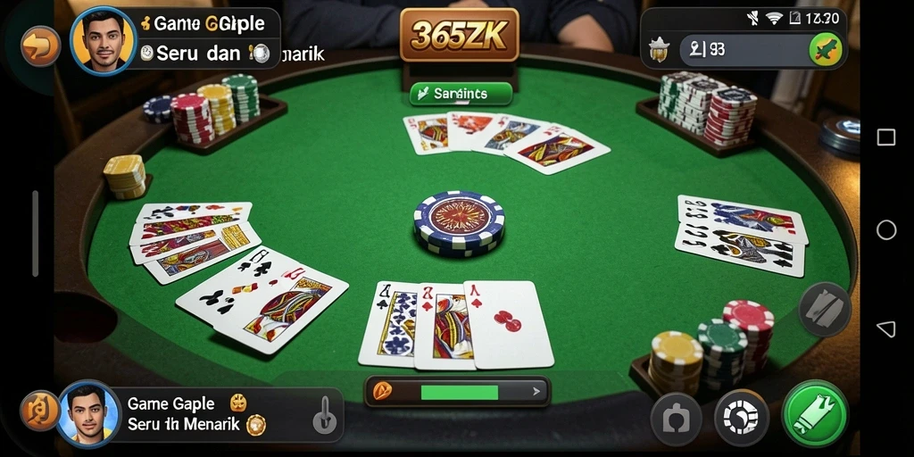 Tampilan gameplay Gaple yang seru dan interaktif di 365ZK.