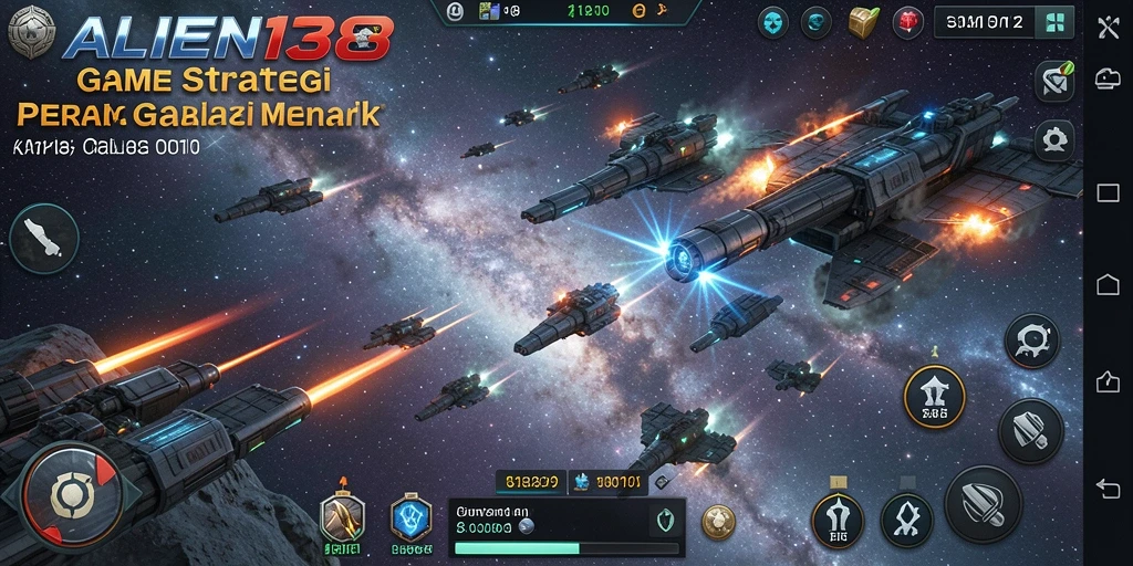 Screenshot menunjukkan aksi pertempuran seru dalam ALIEN138.
