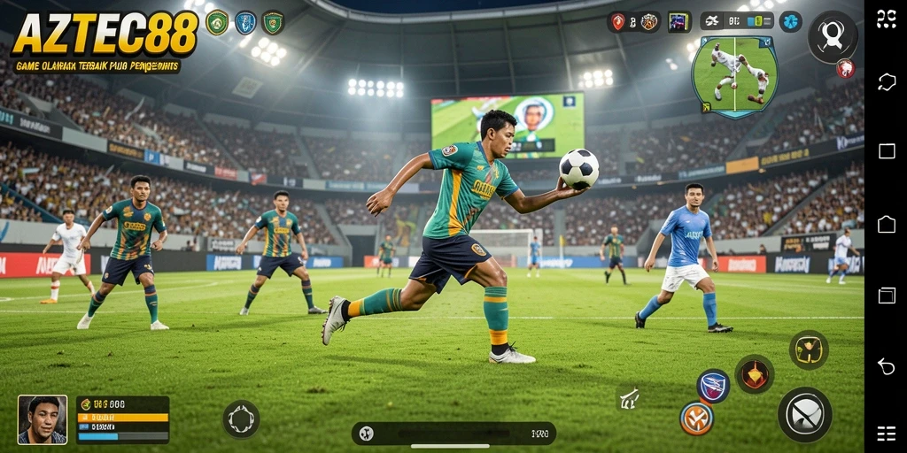 Gameplay AZTEC88 yang seru dengan aksi olahraga yang mendebarkan.