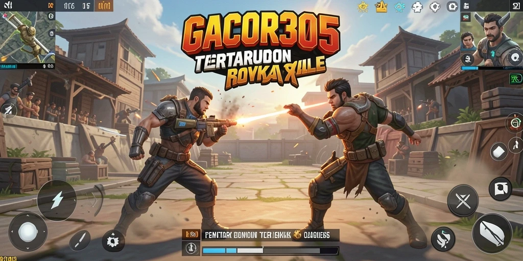 Tampilan gameplay Battle Royale yang intens dan menegangkan di GACOR305.
