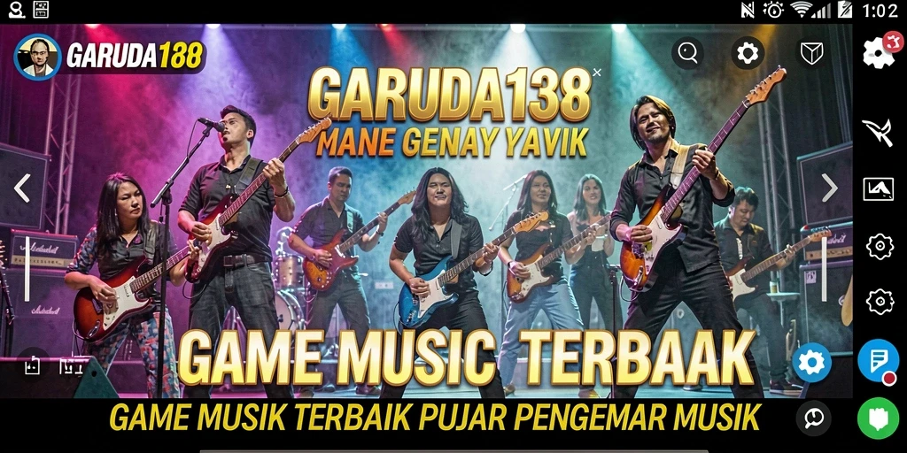Screenshot GARUDA138 menampilkan gameplay interaktif dengan alat musik virtual.