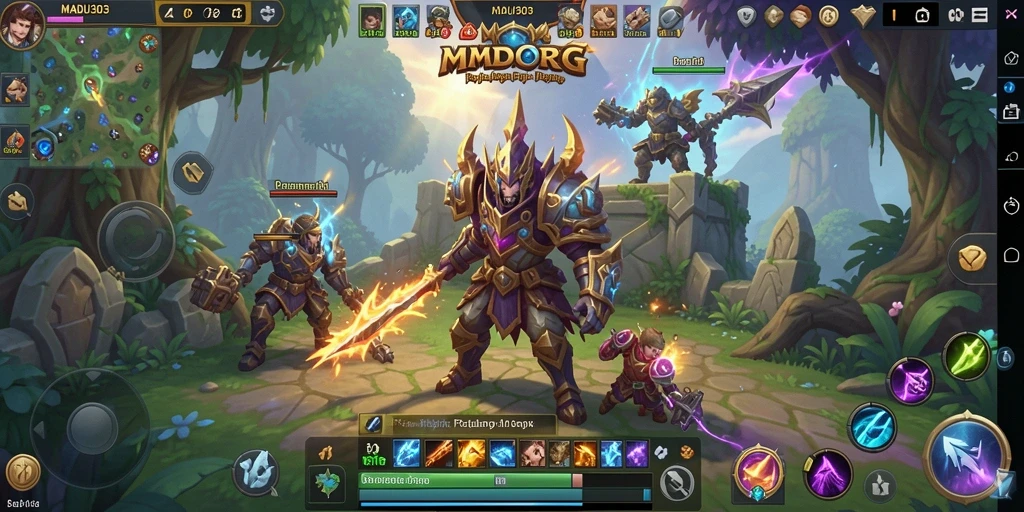 Screenshot utama menunjukkan aksi seru dalam gameplay MMORPG.