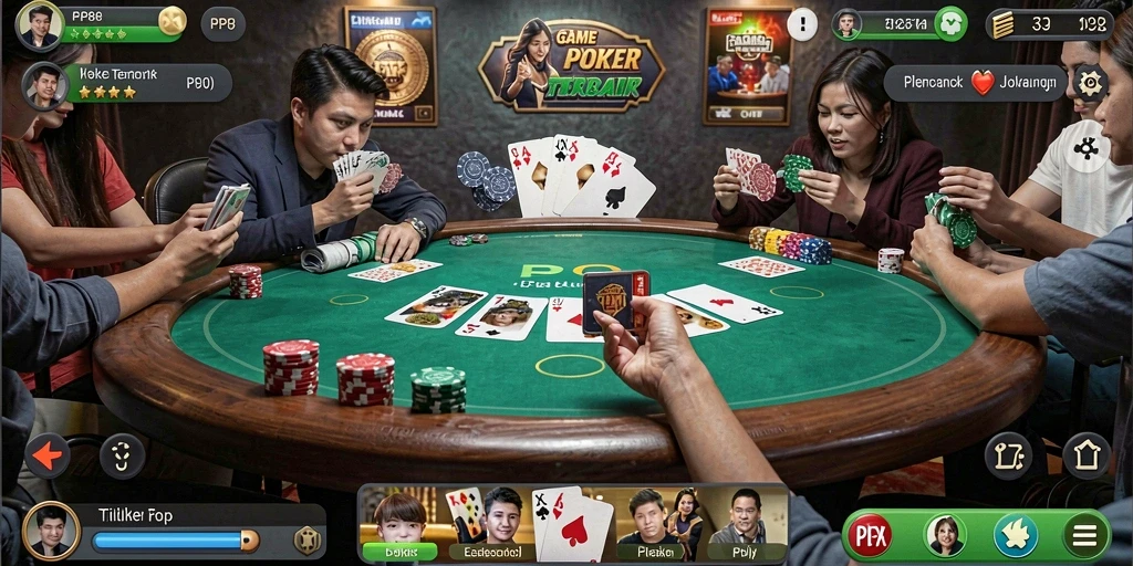 Tampilan gameplay Poker yang menarik di PP88.
