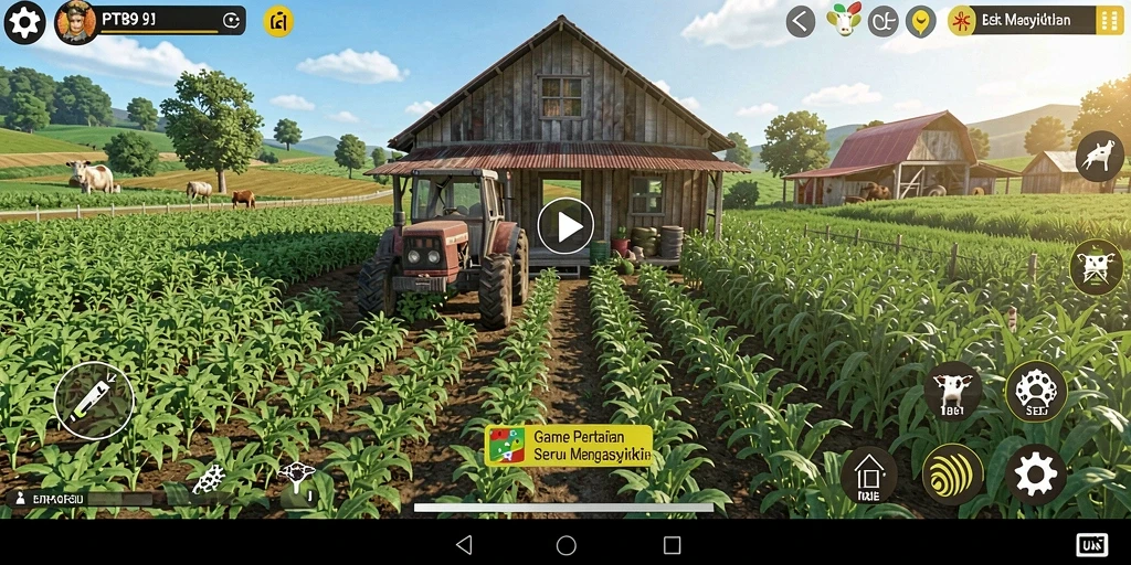 Gameplay seru pertanian di PT89, penuh warna dan interaksi.