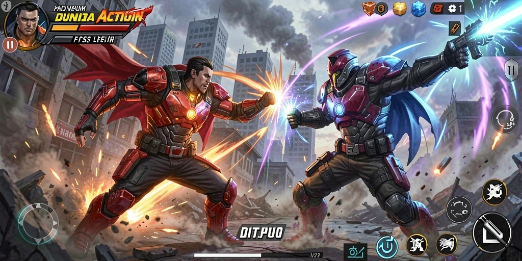 Gameplay V21 yang menegangkan dengan aksi seru.