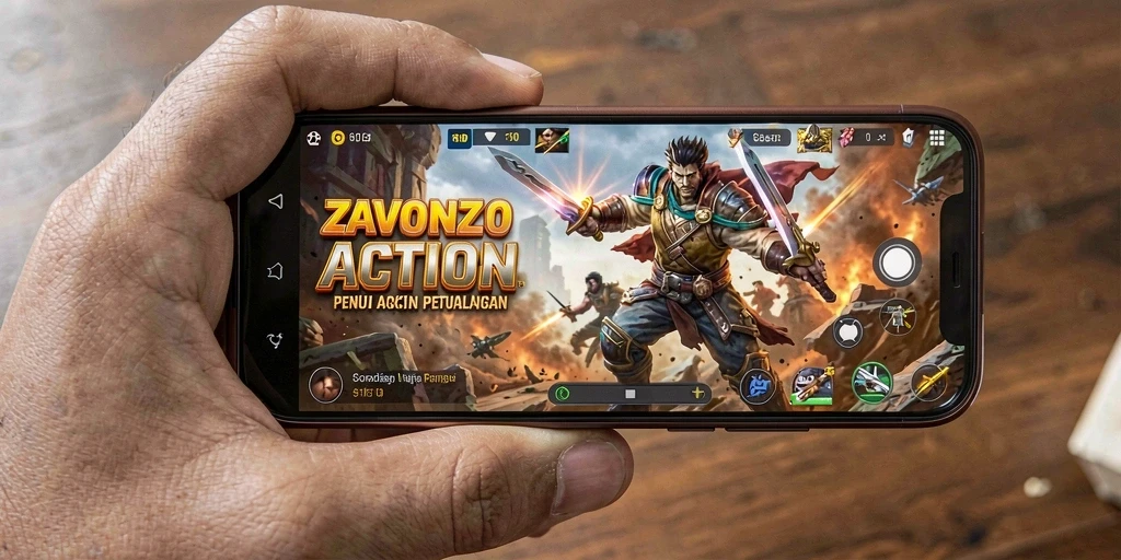 Screenshot gameplay ZAVONZO yang menunjukkan aksi seru dan petualangan.
